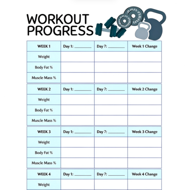 Workout Checklist and Completion Tracker